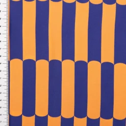 Viskose Stoff Lenzing EcoVero™ Retro kobaltblau orange 140 cm Breite