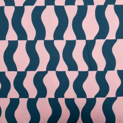 Viskose Stoff Lenzing EcoVero™ Wellen rosa dunkelblau 140 cm Breite