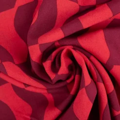 Viskose Stoff Lenzing EcoVero™ Wellen rot 140 cm Breite