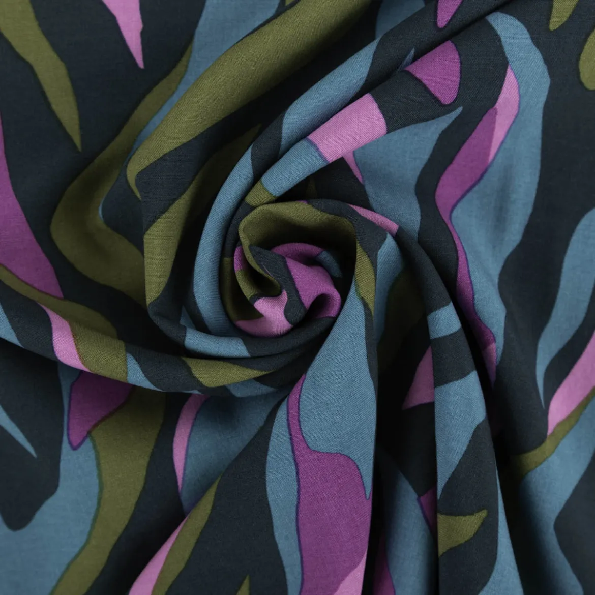 Viskose Stoff Lenzing EcoVero™ Abstract grün pink 1,38m Breite