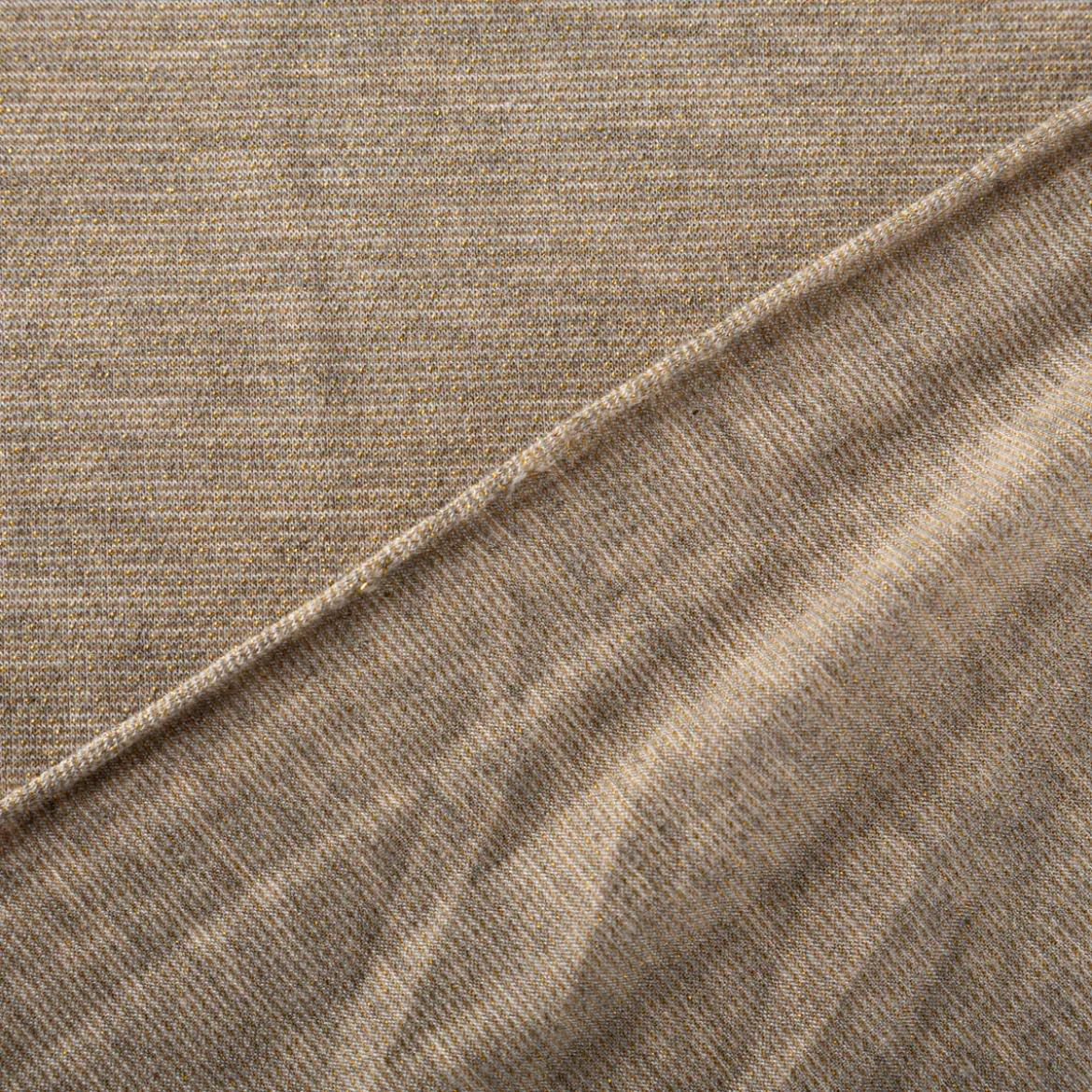 Viskose Stoff Lurex Jeresey natur gold 1,60m Breite