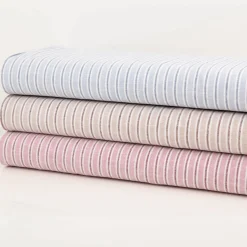 Viskose Stoff mit 30% Leinenanteil Streifen blau 137cm Breite