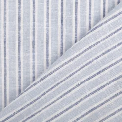 Viskose Stoff mit 30% Leinenanteil Streifen blau 137cm Breite