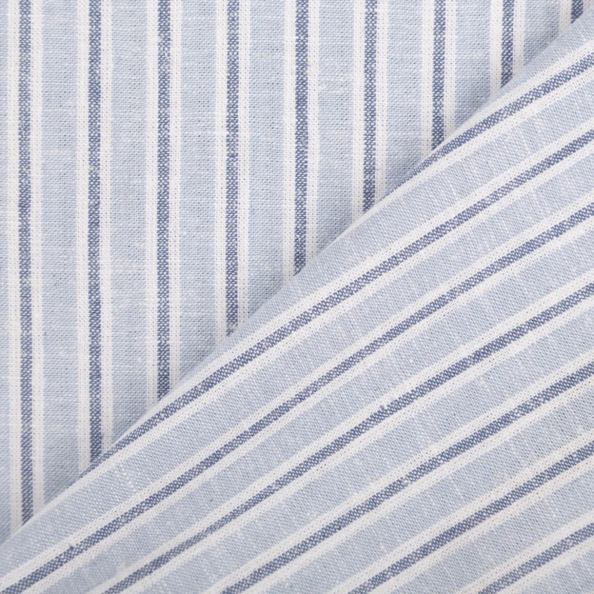 Viskose Stoff mit 30% Leinenanteil Streifen blau 137cm Breite