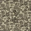 Viskose Stoff mit 30% Leinenanteil abstrakte Blumen natur schwarz 134cm Breite