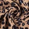 Viskose Stoff mit 30% Leinen Leo beige blau schwarz 1,34cm Breite