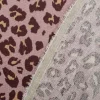 Viskose Stoff mit 30% Leinen Leo rosa creme aubergine 1,34cm Breite