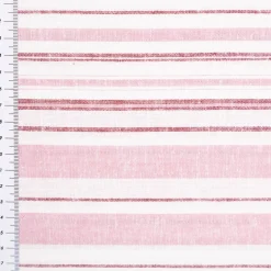 Viskosestoff mit 30% Leinen Streifen rosa wollweiß braun 1,37m Breite