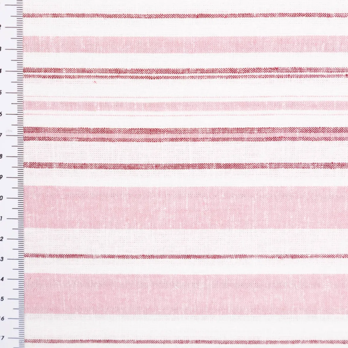 Viskosestoff mit 30% Leinen Streifen rosa wollweiß braun 1,37m Breite