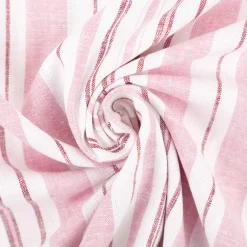 Viskosestoff mit 30% Leinen Streifen rosa wollweiß braun 1,37m Breite