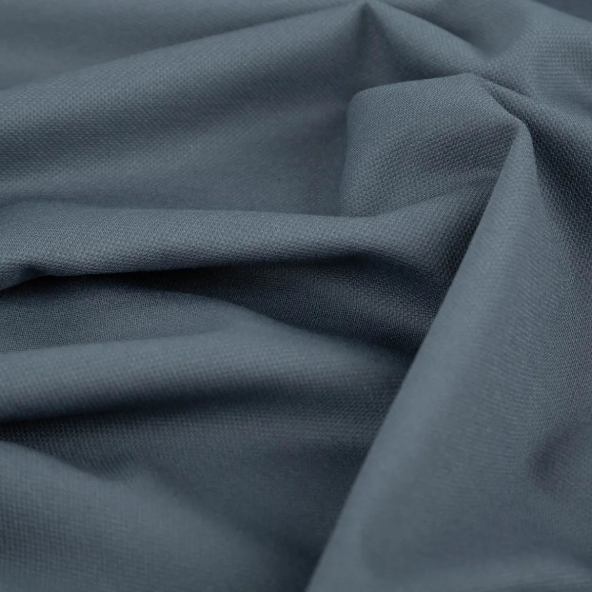Viskose Stoff Piqué Doppelgewebe uni Stahlblau 150 cm breit