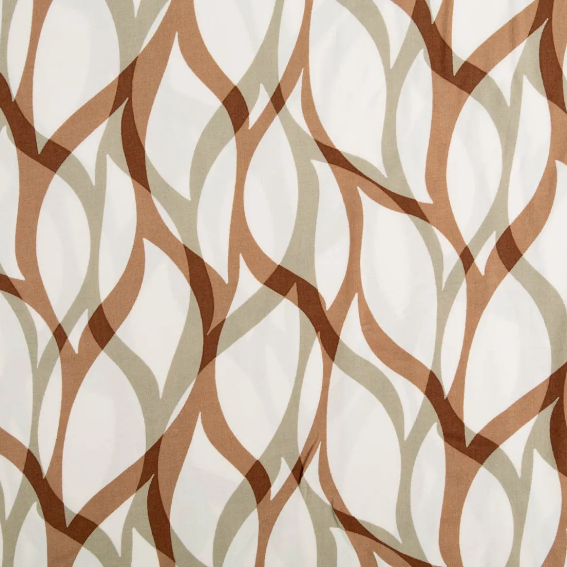 Viskose Stoff Popeline abstrakt Beige Braun 145cm Breite