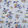 Viskose Stoff Popeline Blumen hellblau 145cm Breite