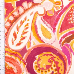 Viskosestoff Popeline Paisley Ornamentmuster rosa digital bedruckt 1,40m Breite
