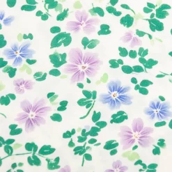 Viskose Stoff Radiance Blümchen Digitaldruck weiß grün blau lila 1,45m Breite