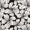 Viskose Stoff Radiance Blüten schwarz weiß 1,42m Breite