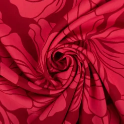 Viskose Stoff Radiance Blüten rot 1,42m Breite
