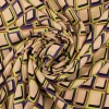 Viskose Stoff Radiance für Bekleidung ABSTRACT Kästchen beige grün 1,4m Breite