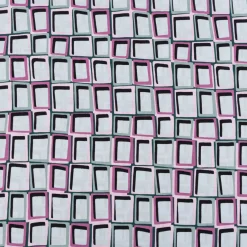 Viskose Stoff Radiance für Bekleidung ABSTRACT Kästchen mint grün lila 1,4m Breite