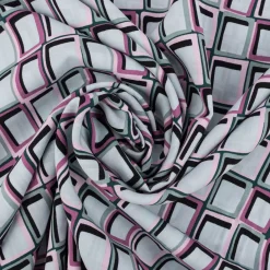 Viskose Stoff Radiance für Bekleidung ABSTRACT Kästchen mint grün lila 1,4m Breite