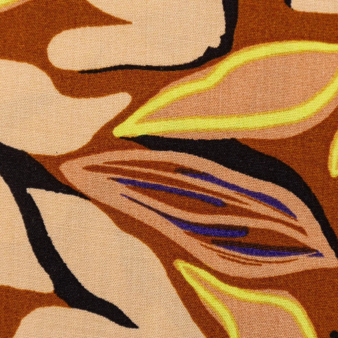 Viskose Stoff Radiance für Bekleidung ABSTRACT Blätter braun beige 1,4m Breite