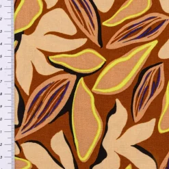 Viskose Stoff Radiance für Bekleidung ABSTRACT Blätter braun beige 1,4m Breite