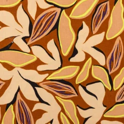 Viskose Stoff Radiance für Bekleidung ABSTRACT Blätter braun beige 1,4m Breite