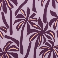 Viskose Stoff Radiance für Bekleidung PALMTREES Palmen violett rosa 1,4m Breite