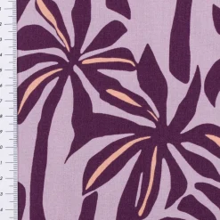 Viskose Stoff Radiance für Bekleidung PALMTREES Palmen violett rosa 1,4m Breite