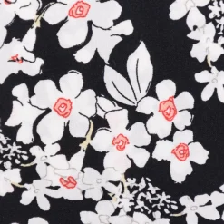 Viskose Stoff Radiance für Bekleidung FLOWERS Blumen schwarz weiß 1,4m Breite