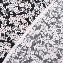 Viskose Stoff Radiance für Bekleidung FLOWERS Blumen schwarz weiß 1,4m Breite