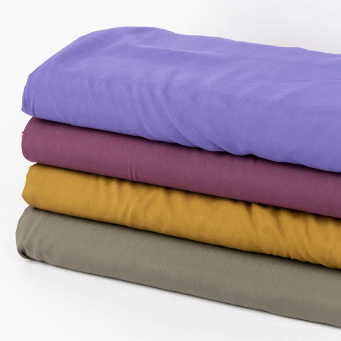 Viskose Stoff Radiance Meterware für Bekleidung uni rauch grün 1,40m Breite