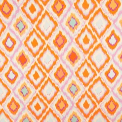 Viskose Stoff Radiance Raute Orange 1,42m Breite