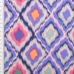 Viskose Stoff Radiance Raute Violett 1,42m Breite