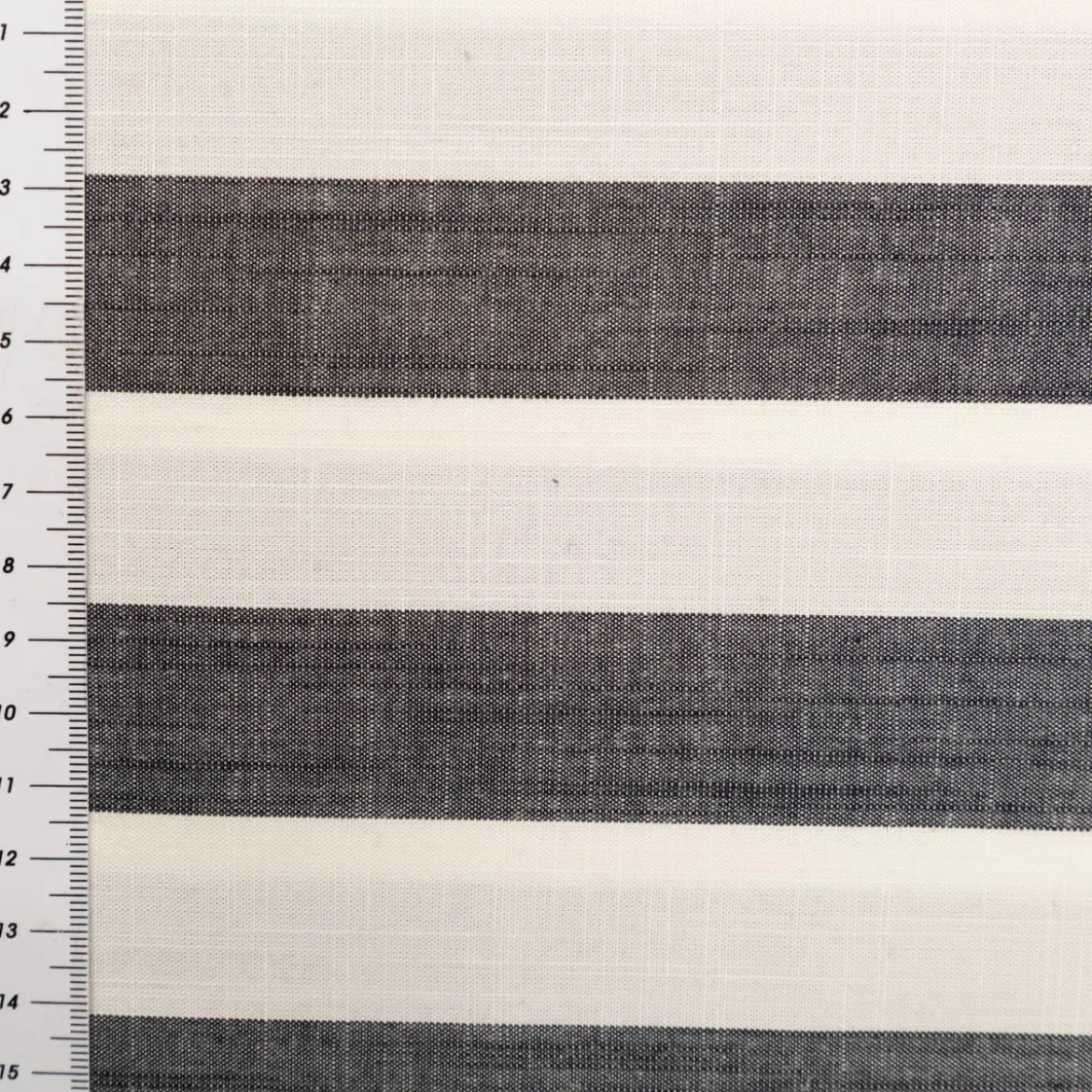 Viskose Stoff Streifen 3,8cm garngefärbt marineblau ecru 1,45m Breite