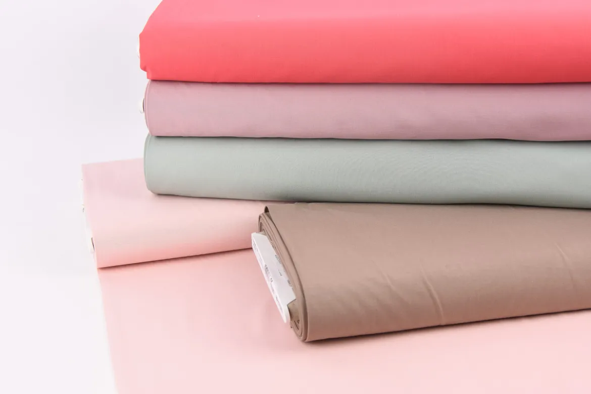 Viskose Stoff Stretch Rosella uni taupe 1,40m Breite