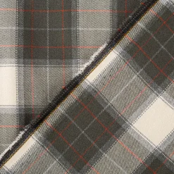 Viskose Stoff Tartan Muster Schottenkaro kariert beige grün rot 1,4m Breite