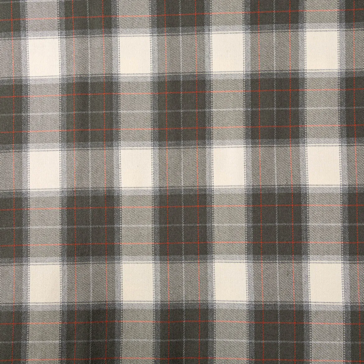 Viskose Stoff Tartan Muster Schottenkaro kariert beige grün rot 1,4m Breite