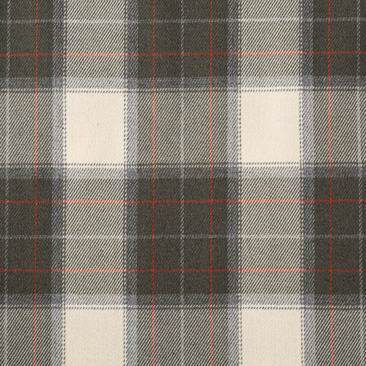 Viskose Stoff Tartan Muster Schottenkaro kariert beige grün rot 1,4m Breite