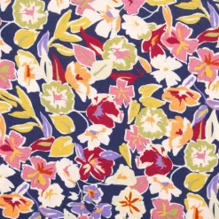 Viskose Stoff Webware Julia kleine Blumen bunt nachtblau von Swafing 1,40m Breite