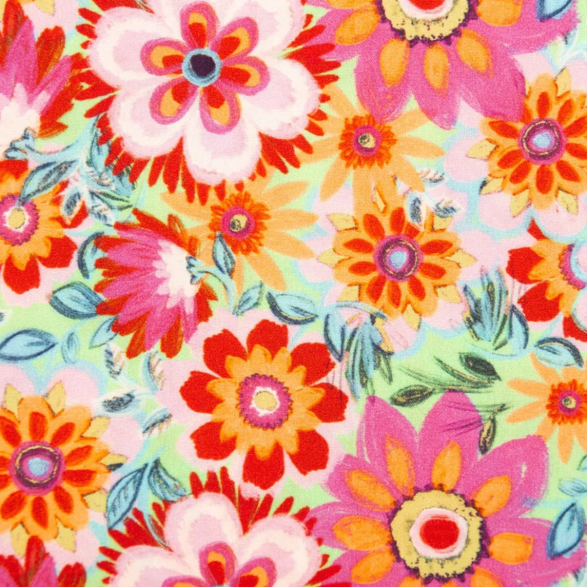 Viskose Stoff Webware Malis Blumen apricot pink hellgrün von Swafing 1,40m Breite