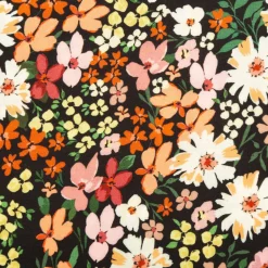 Viskose Stoff Webware Malis Blumen gelb apricot schwarz von Swafing 1,40m Breite