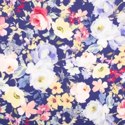 Viskose Stoff Webware Malis Blumen flieder gelb dunkelblau von Swafing 1,40m Breite