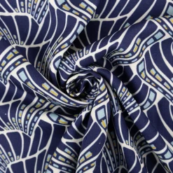 Viskose Stoff Webware Vienna Coral by Bienvenido Colorido von Swafing blau 1,50m Breite