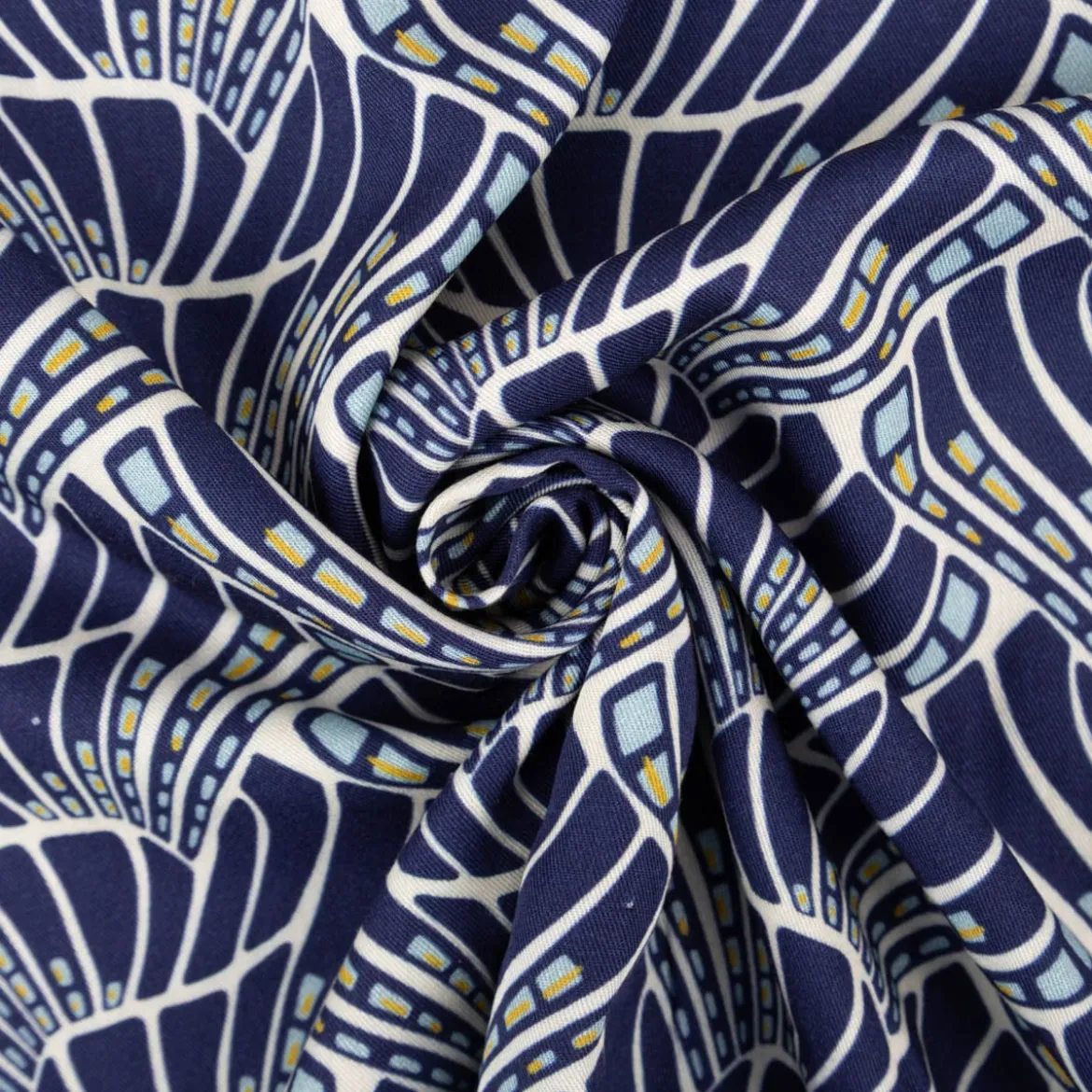 Viskose Stoff Webware Vienna Coral by Bienvenido Colorido von Swafing blau 1,50m Breite