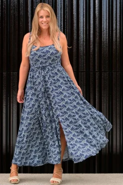 Viskose Stoff Webware Vienna Coral by Bienvenido Colorido von Swafing blau 1,50m Breite