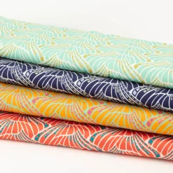 Viskose Stoff Webware Vienna Coral by Bienvenido Colorido von Swafing blau 1,50m Breite