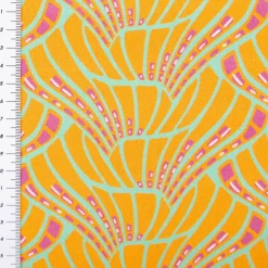 Viskose Stoff Webware Vienna Coral by Bienvenido Colorido von Swafing gelb 1,50m Breite