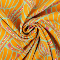 Viskose Stoff Webware Vienna Coral by Bienvenido Colorido von Swafing gelb 1,50m Breite