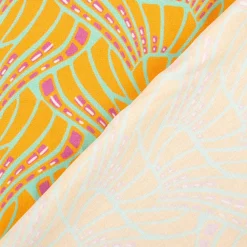 Viskose Stoff Webware Vienna Coral by Bienvenido Colorido von Swafing gelb 1,50m Breite